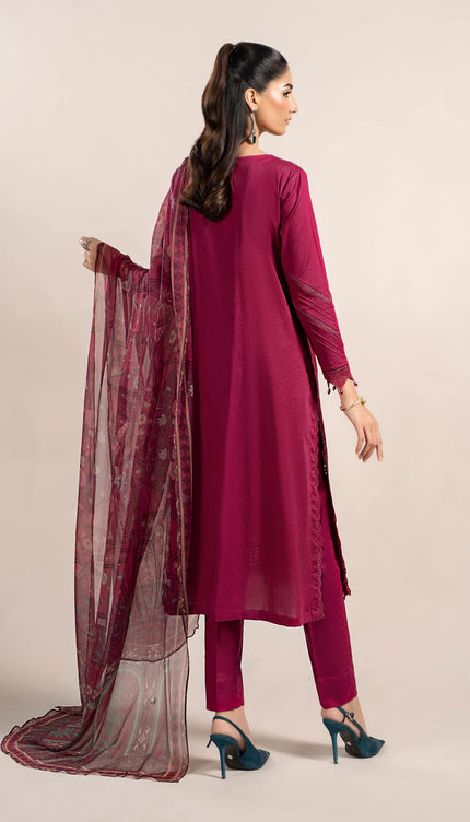 3 Piece Printed Cambric Suit | MPS-2303-B