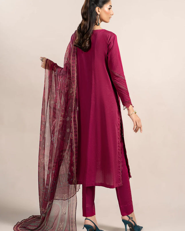 3 Piece Printed Cambric Suit | MPS-2303-B
