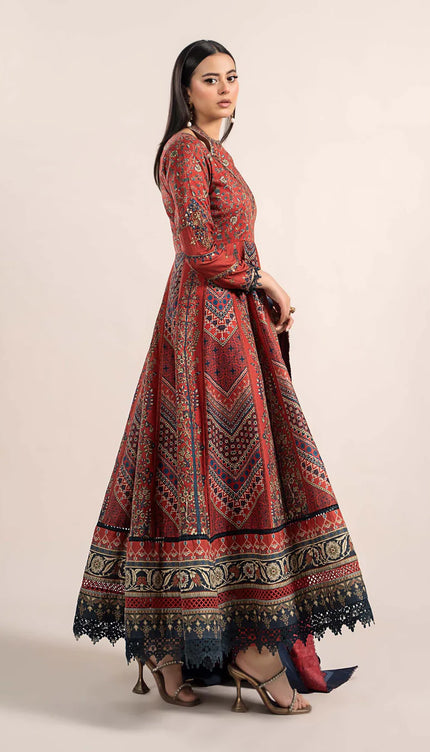 3 Piece Printed Cambric Suit | MPS-2302-B