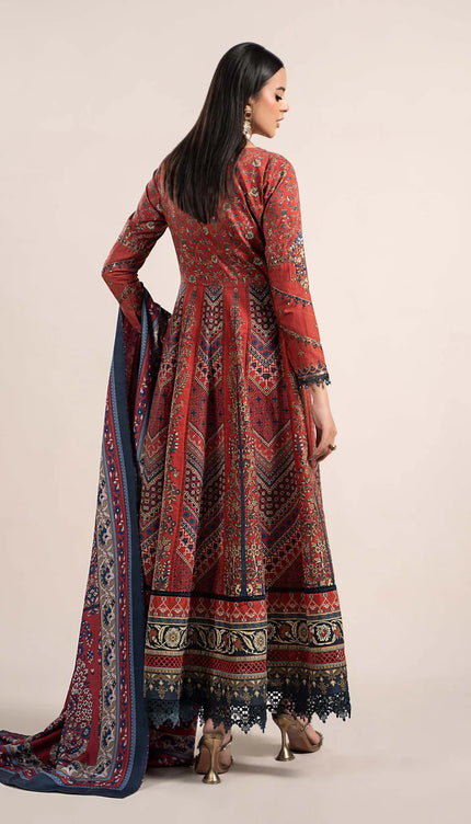 3 Piece Printed Cambric Suit | MPS-2302-B