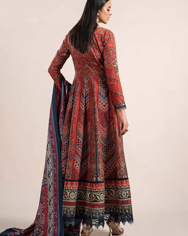 3 Piece Printed Cambric Suit | MPS-2302-B