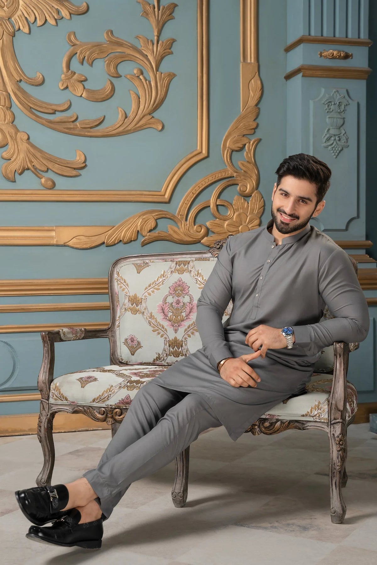 Festive Collection Stitched All Season Ban Suit - Grey