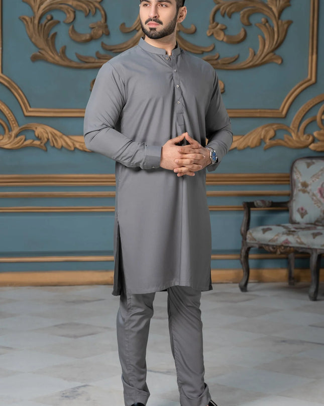 Festive Collection Stitched All Season Ban Suit - Grey