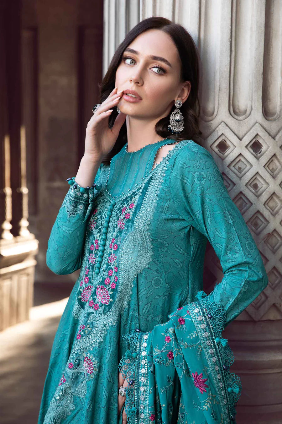 Stitched Linen | Teal DL-1105
