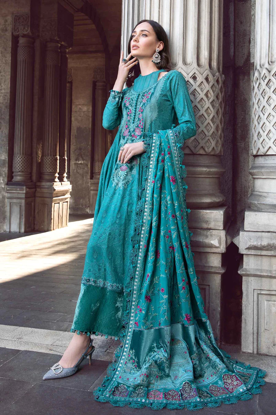 Stitched Linen | Teal DL-1105