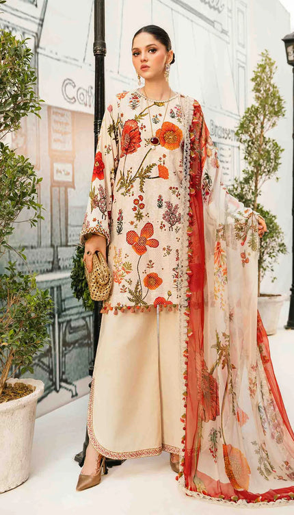 3 Piece Stitched Embroidered Lawn Suit | MPT-2607-A