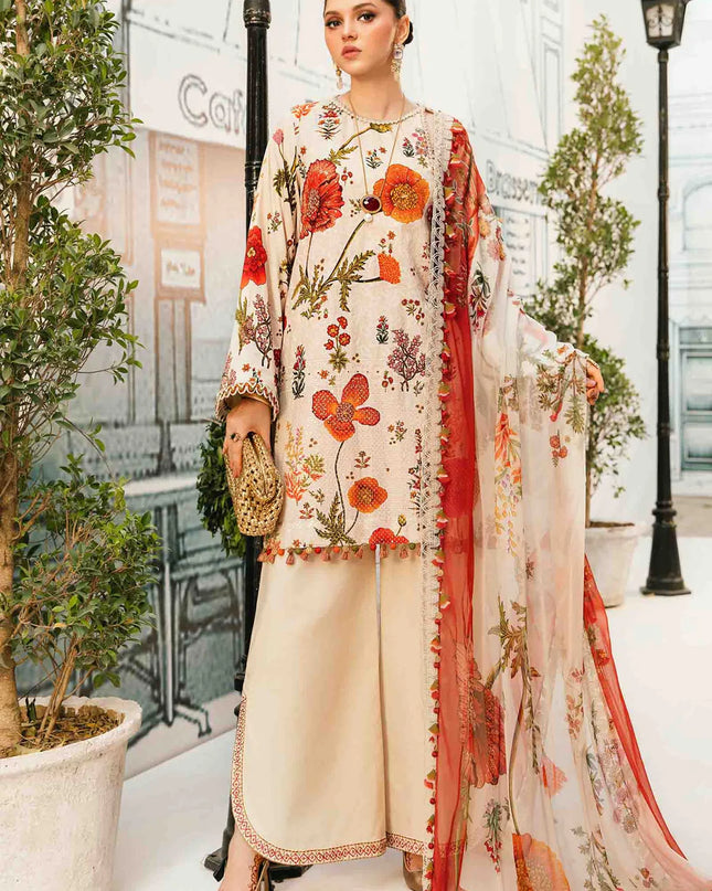 3 Piece Stitched Embroidered Lawn Suit | MPT-2607-A