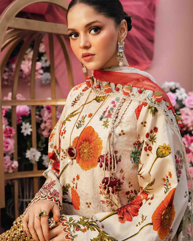 3 Piece Stitched Embroidered Lawn Suit | MPT-2607-A