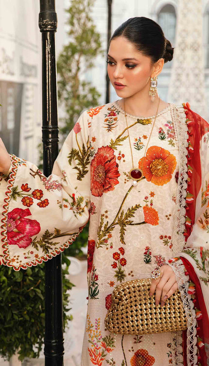 3 Piece Stitched Embroidered Lawn Suit | MPT-2607-A
