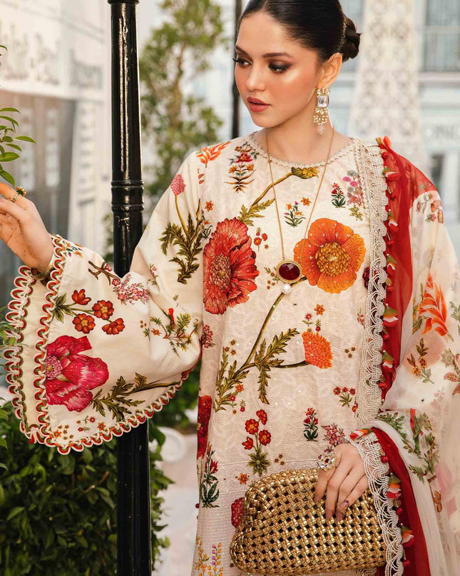 3 Piece Stitched Embroidered Lawn Suit | MPT-2607-A