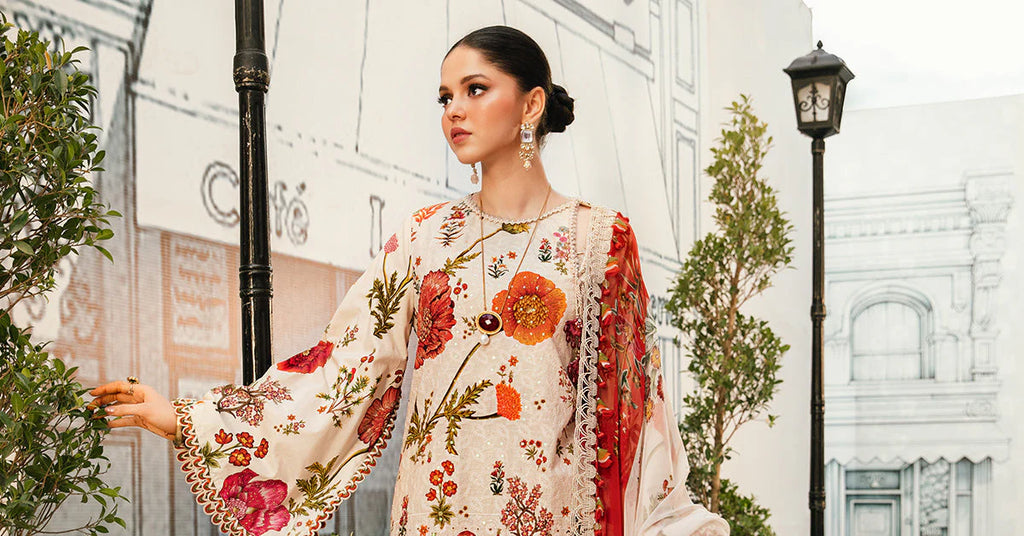 3 Piece Stitched Embroidered Lawn Suit | MPT-2607-A