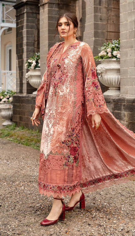 3 Piece Unstitched Embroidered Palachi Suit | DL-1206