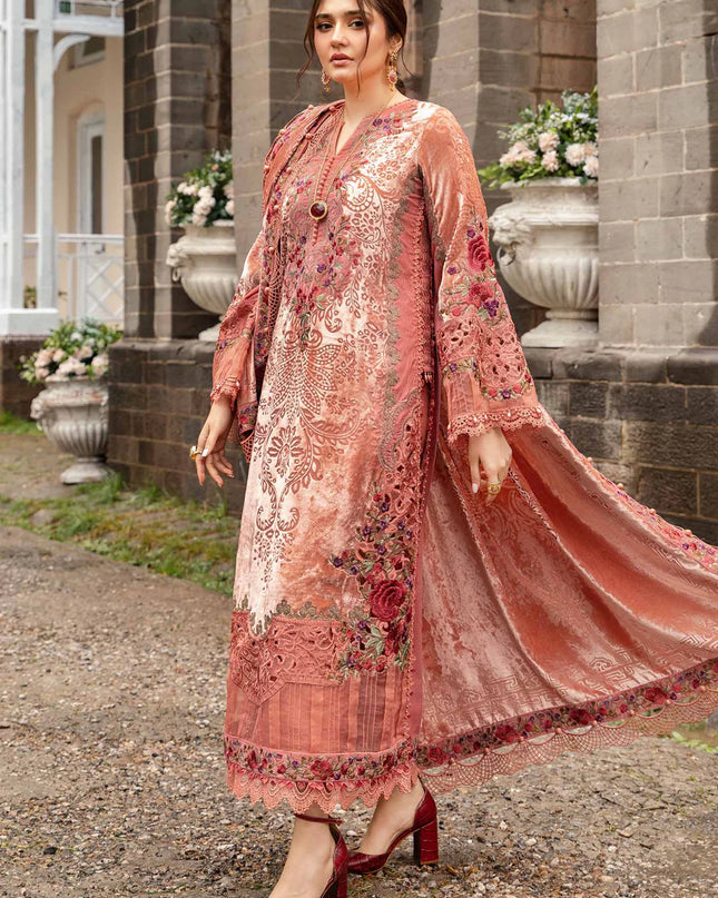 3 Piece Unstitched Embroidered Palachi Suit | DL-1206