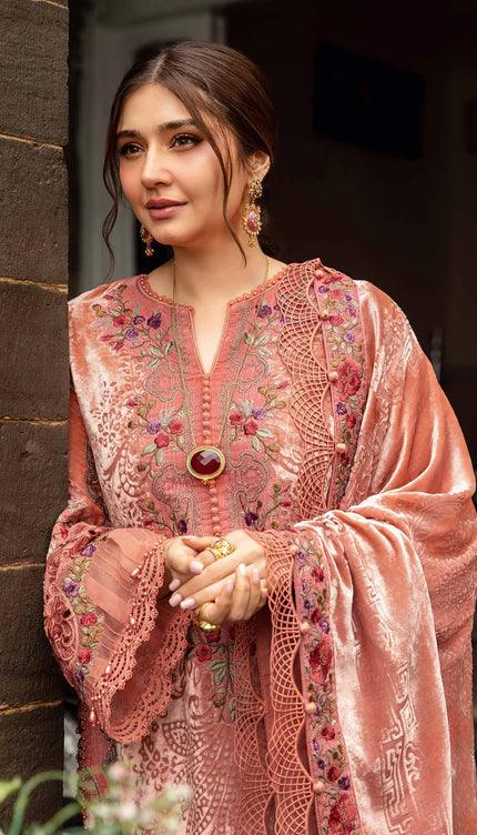 3 Piece Unstitched Embroidered Palachi Suit | DL-1206