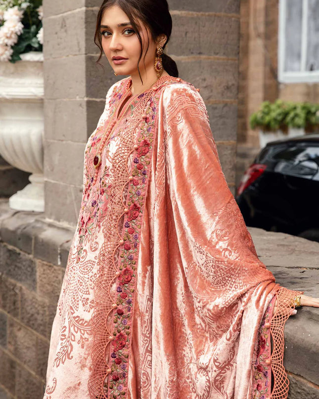 3 Piece Unstitched Embroidered Palachi Suit | DL-1206