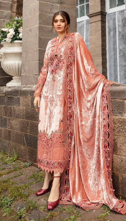 3 Piece Unstitched Embroidered Palachi Suit | DL-1206