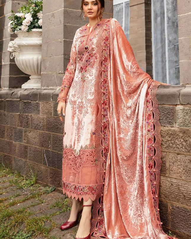 3 Piece Unstitched Embroidered Palachi Suit | DL-1206