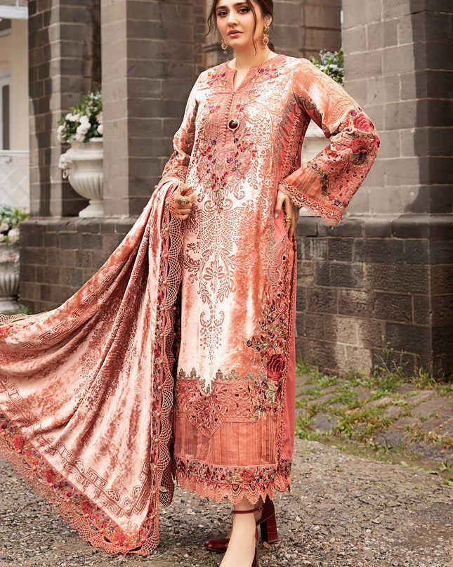 3 Piece Unstitched Embroidered Palachi Suit | DL-1206