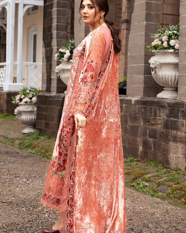 3 Piece Unstitched Embroidered Palachi Suit | DL-1206