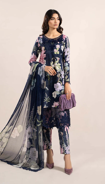 3 Piece Printed Cambric Suit | MPS-2306-B