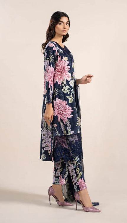 3 Piece Printed Cambric Suit | MPS-2306-B