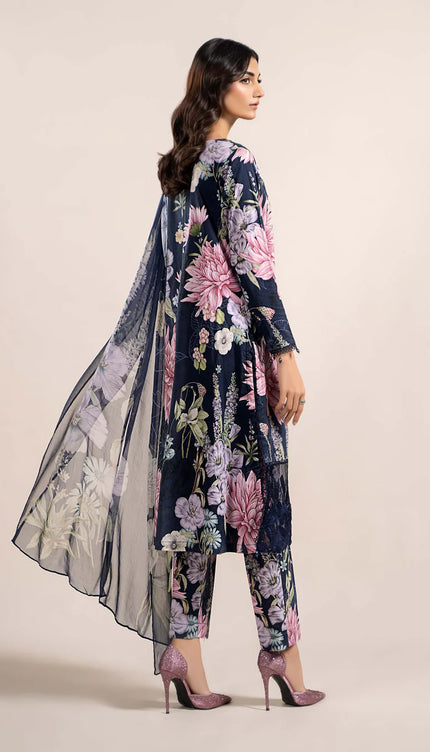 3 Piece Printed Cambric Suit | MPS-2306-B