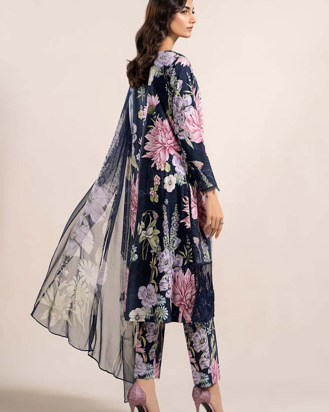 3 Piece Printed Cambric Suit | MPS-2306-B
