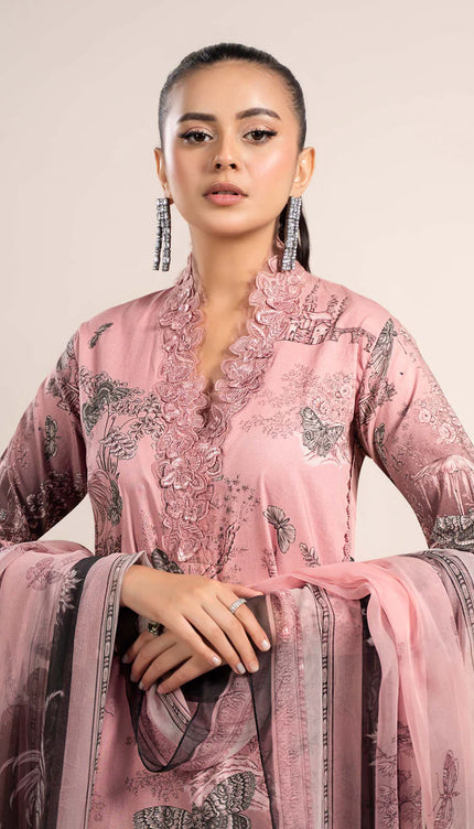 3 Piece Printed Cambric Suit | MPS-2308-A