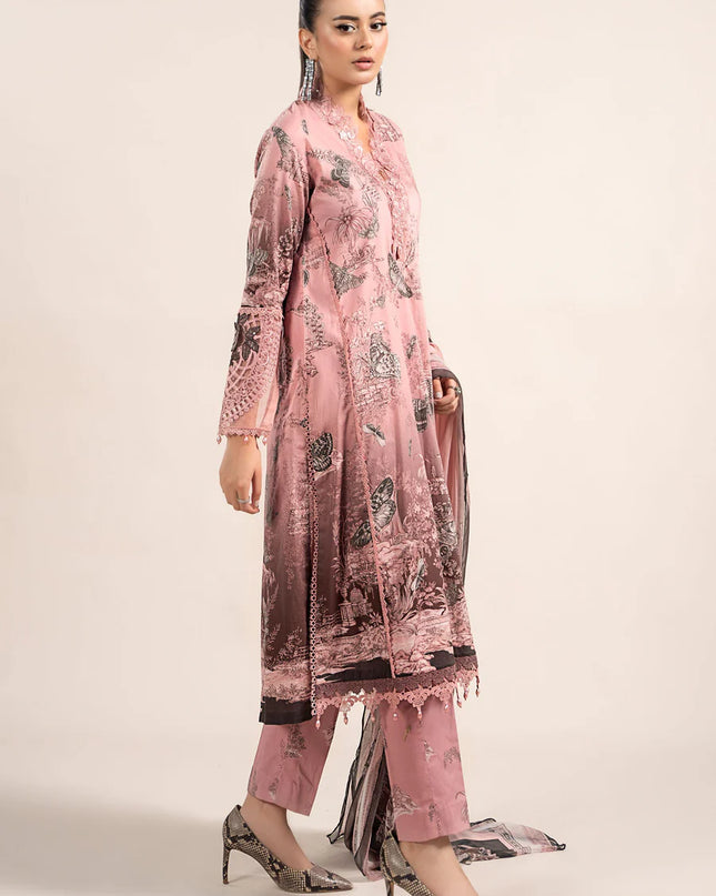 3 Piece Printed Cambric Suit | MPS-2308-A
