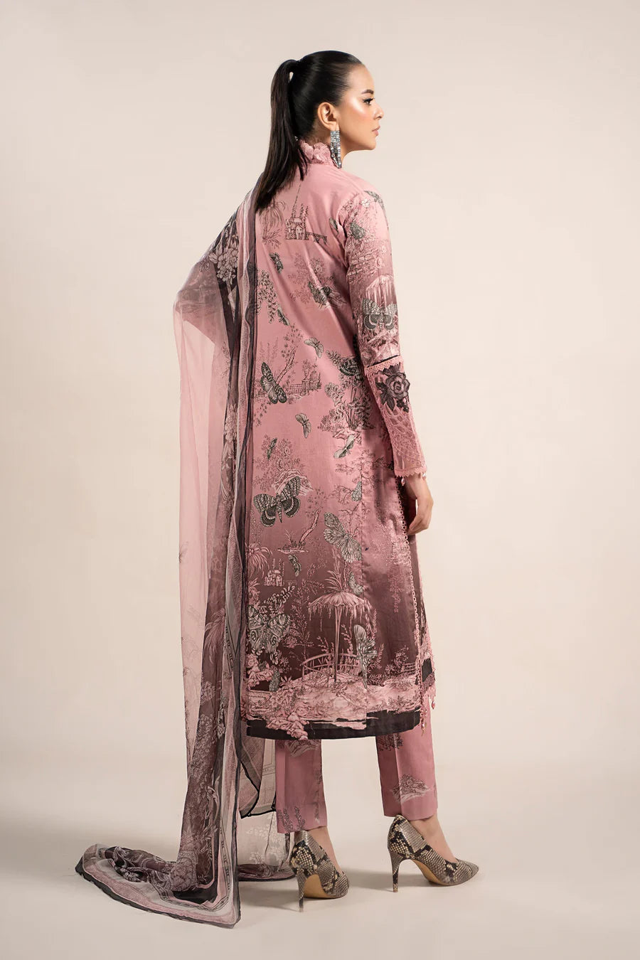 3 Piece Printed Cambric Suit | MPS-2308-A