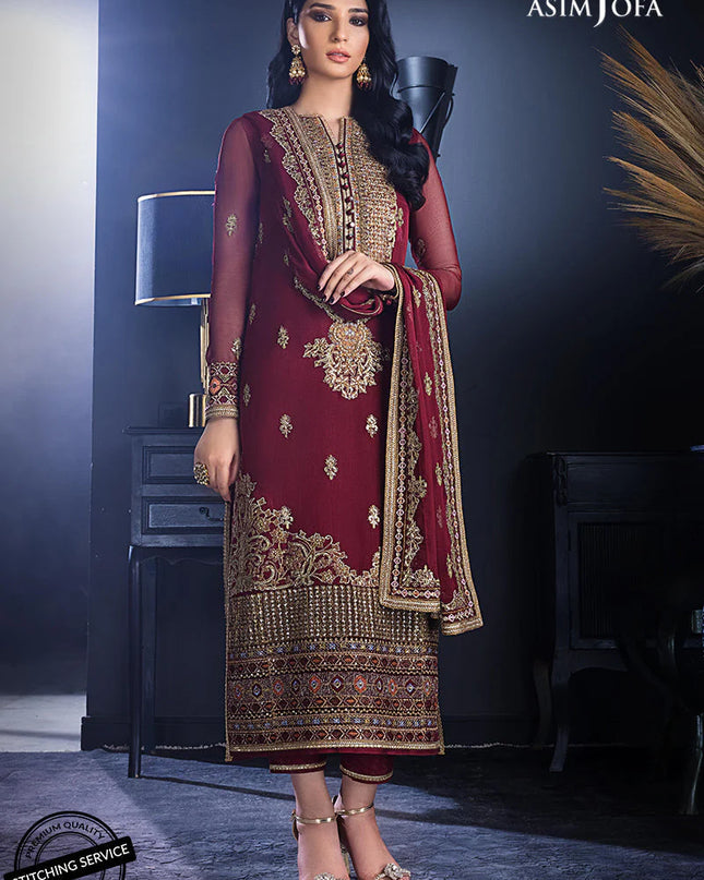 AJRE-02 EMBROIDERED CHIFFON 3 PCS