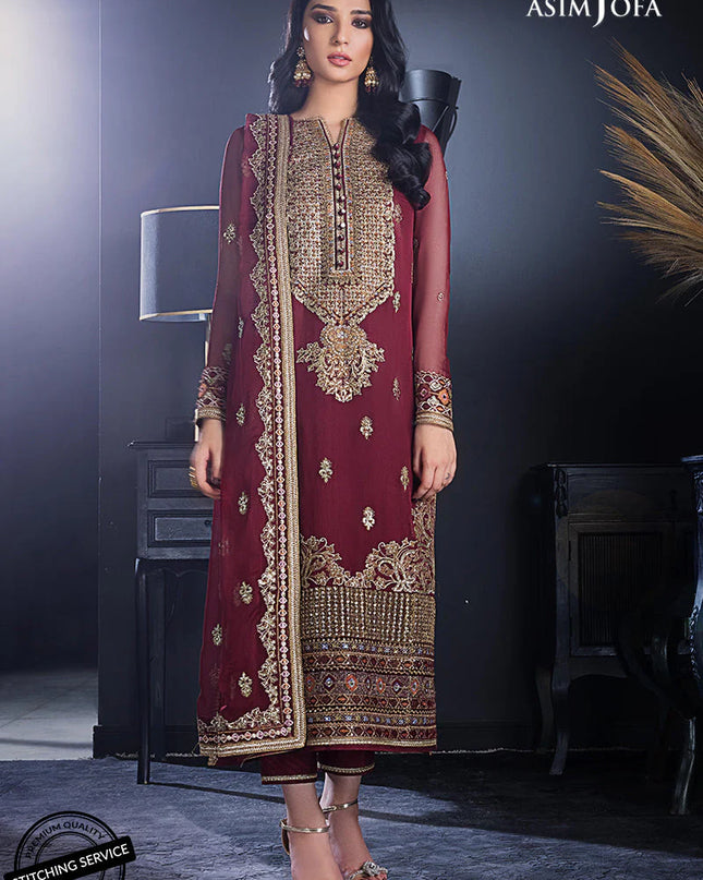 AJRE-02 EMBROIDERED CHIFFON 3 PCS