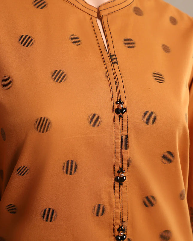 Cotton Jacquard Stitched 2 Piece (Shirt/Trouser)