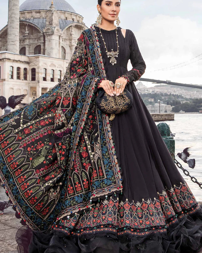 Stitched Linen | Black DL-1101