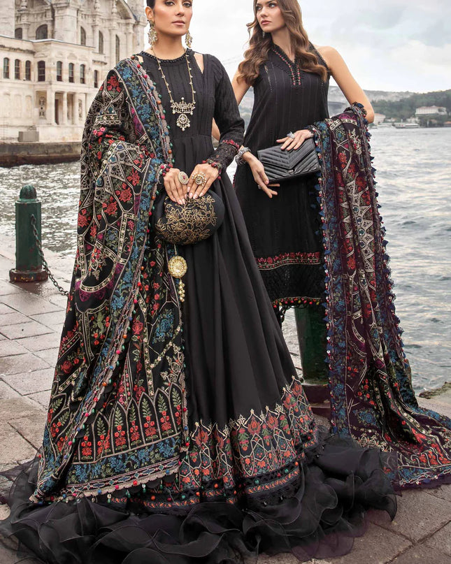 Stitched Linen | Black DL-1101