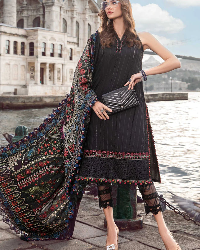 Stitched Linen | Black DL-1101