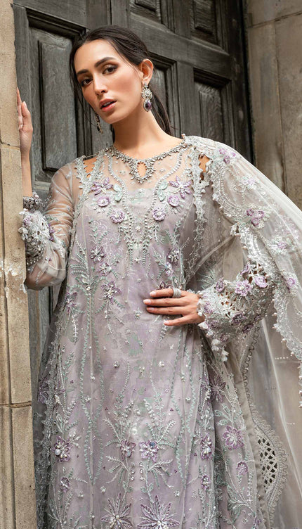 3 Piece Stitched Embroidered Net Suit
