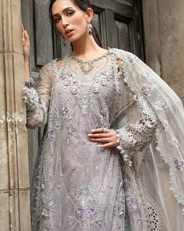 3 Piece Stitched Embroidered Net Suit