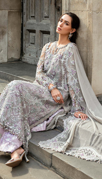 3 Piece Stitched Embroidered Net Suit