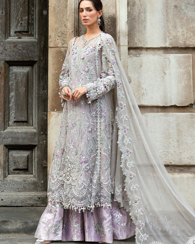 3 Piece Stitched Embroidered Net Suit