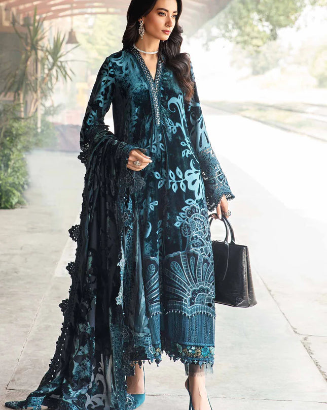 3 Piece Unstitched Embroidered Palachi Suit | DL-1203