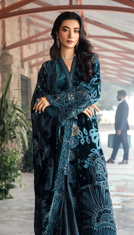 3 Piece Unstitched Embroidered Palachi Suit | DL-1203