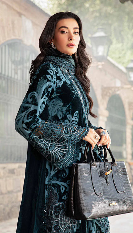 3 Piece Unstitched Embroidered Palachi Suit | DL-1203