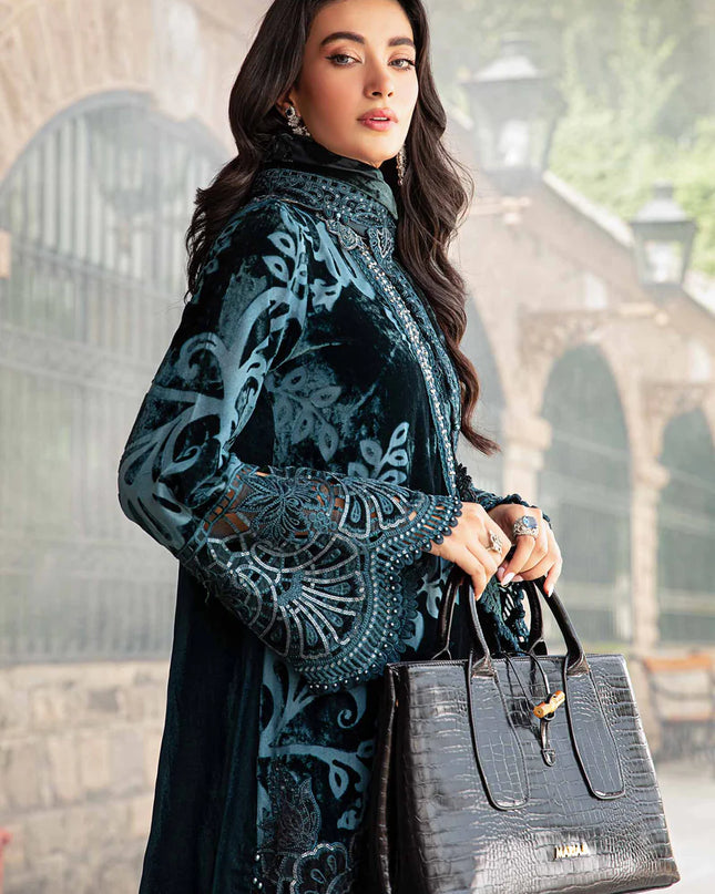 3 Piece Unstitched Embroidered Palachi Suit | DL-1203