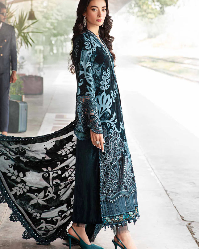 3 Piece Unstitched Embroidered Palachi Suit | DL-1203