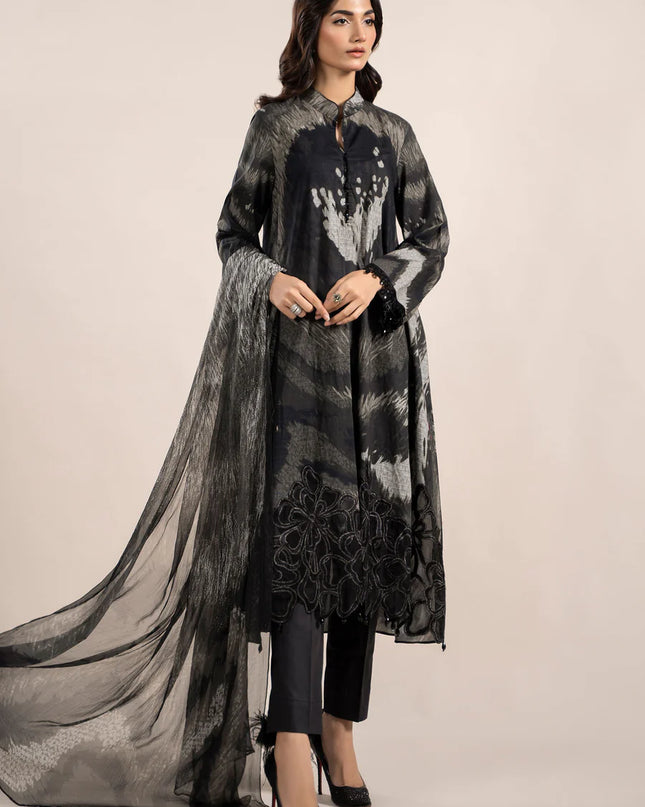 3 Piece Printed Cambric Suit | MPS-2310-A