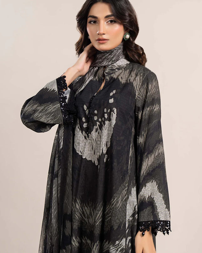 3 Piece Printed Cambric Suit | MPS-2310-A