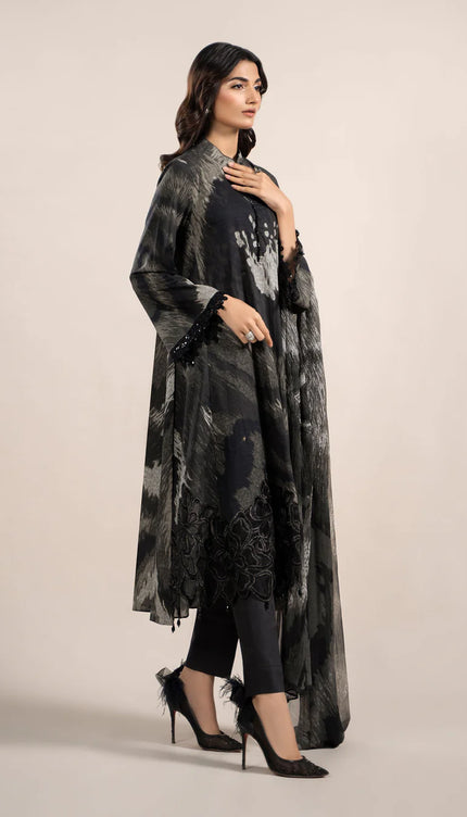 3 Piece Printed Cambric Suit | MPS-2310-A