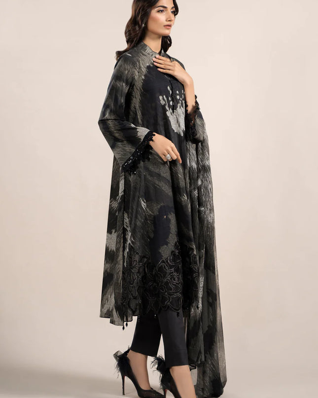 3 Piece Printed Cambric Suit | MPS-2310-A
