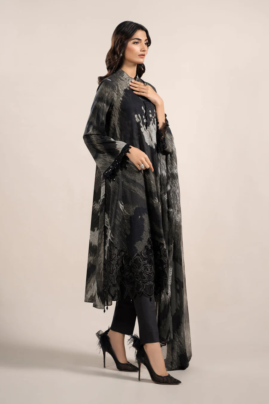 3 Piece Printed Cambric Suit | MPS-2310-A